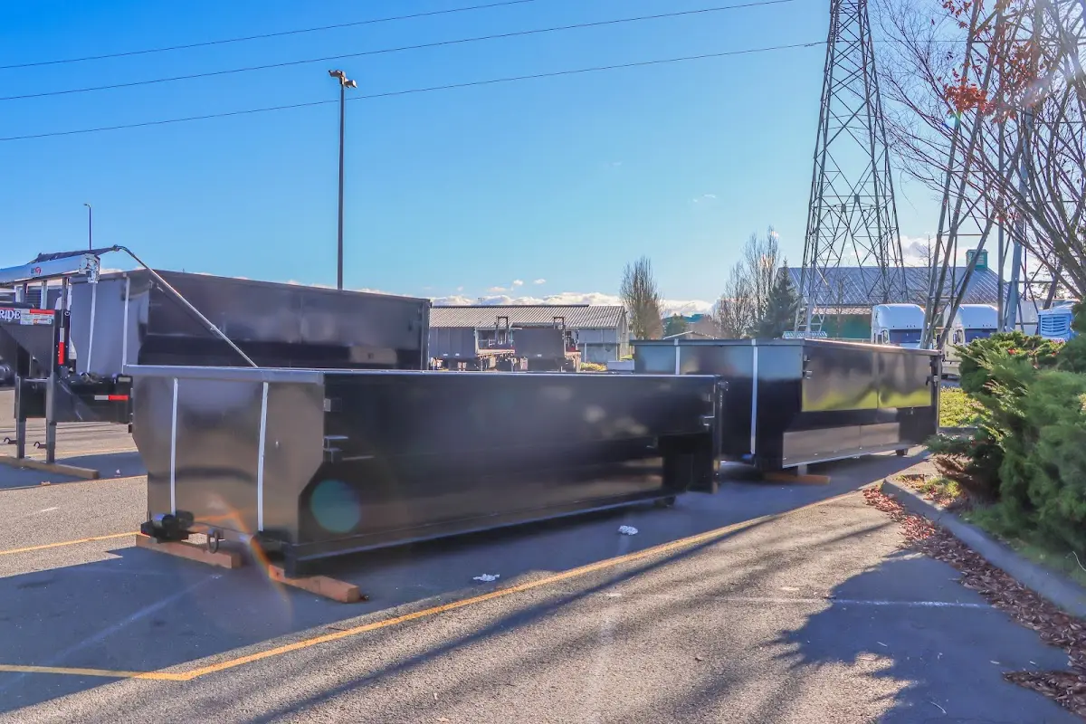 Roll-off dumpster ready for waste disposal at job site for 8 Yard Dumpster Rental in Galt